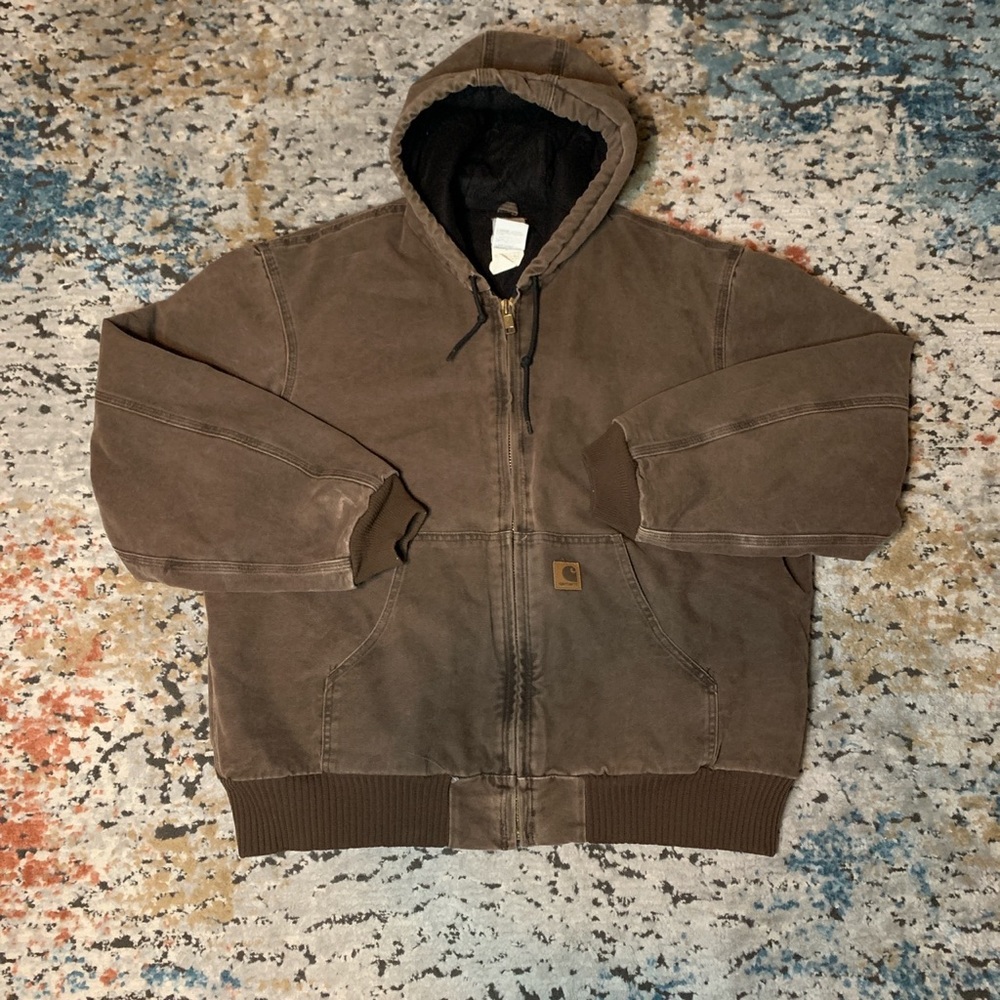 Carhartt J130 CHT Mens Brown Zip Up Jacket Size XL